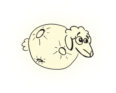 Moonsheep Logo - the moon as the sheep's body, basically